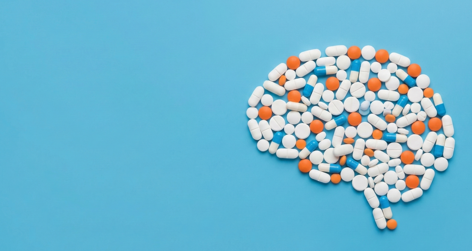 Tablets in the shape of a brain